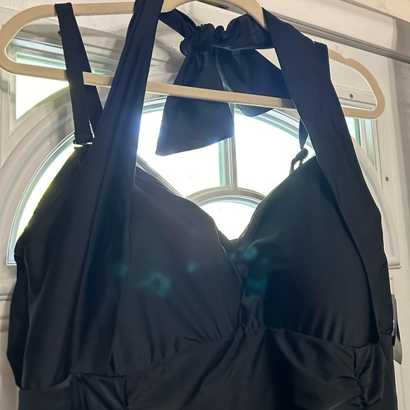 Torrid Black Ruched Bathing Suit - Picture 2 of 4